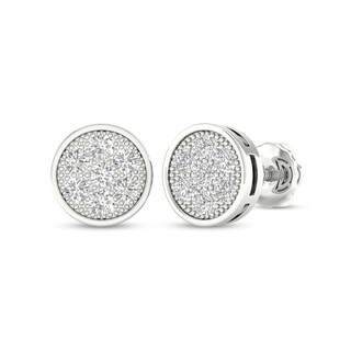 Sterling Silver 1/2 CT. T.W. Lab-Grown Multi-Diamond Round Studs