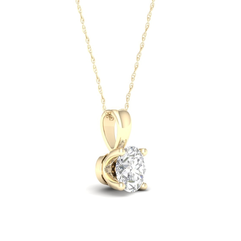 Main Image 2 of 10K Solid Gold 1/3 CT. T.W. Lab-Grown Diamond Solitaire Pendant - 16" + 2"