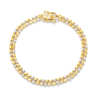 14K Gold Plated 1 CT. TW. Lab-Grown Diamond Curb Link Chain Bracelet - 8.5"