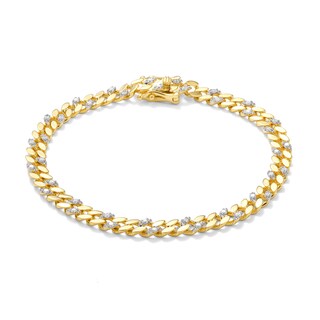 14K Gold Plated 1 CT. TW. Lab-Grown Diamond Curb Link Chain Bracelet - 8.5"