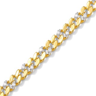 14K Gold Plated 1 CT. TW. Lab-Grown Diamond Curb Link Chain Bracelet - 8.5"