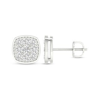 ​​​​​​​Sterling Silver 1/2 CT. T.W. Lab-Grown Multi-Diamond Cushion Studs