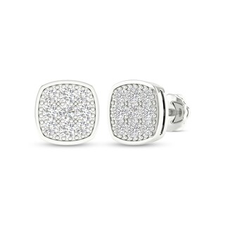 ​​​​​​​Sterling Silver 1/2 CT. T.W. Lab-Grown Multi-Diamond Cushion Studs