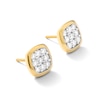 Thumbnail Image 2 of 14K Gold Plated 5/8 CT. TW. Lab-Grown Diamond Square 9 Stone Studs