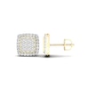 Thumbnail Image 1 of 14K Gold Plated 3/4 CT. T. Lab-Grown Diamond Square Halo Studs