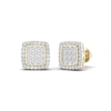 Thumbnail Image 2 of 14K Gold Plated 3/4 CT. T. Lab-Grown Diamond Square Halo Studs