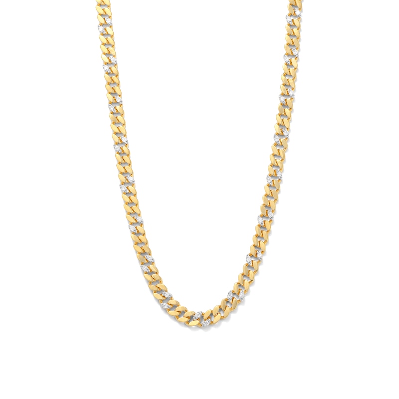 14K Gold Plated 1 CT. TW. Lab-Grown Diamond Curb Link Chain - 20"