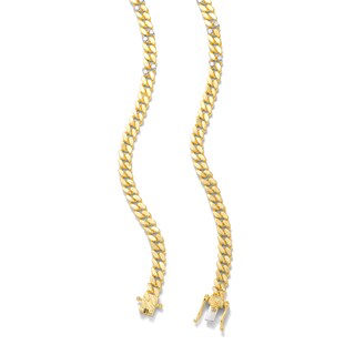 14K Gold Plated 1 CT. TW. Lab-Grown Diamond Curb Link Chain - 20"