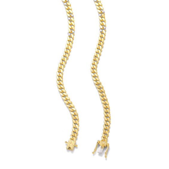 14K Gold Plated 1 CT. TW. Lab-Grown Diamond Curb Link Chain - 20"