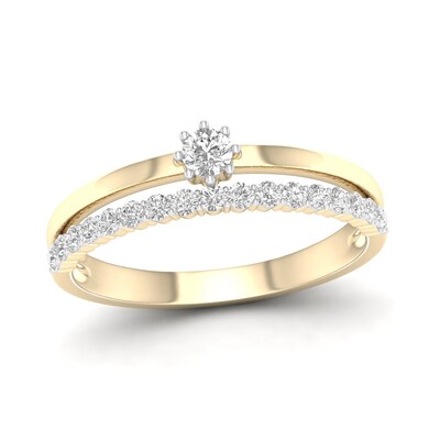 14K Gold Plated 1/3 CT. T.W. Lab-Grown Diamond Double Band Ring