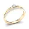 Thumbnail Image 5 of 14K Gold Plated 1/3 CT. T.W. Lab-Grown Diamond Double Band Ring