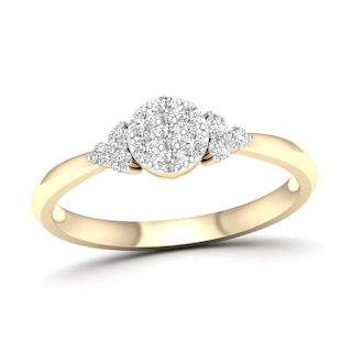 14K Gold Plated 1/4 CT. T.W. Lab-Grown Diamond Round Ring