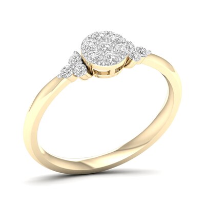 14K Gold Plated 1/4 CT. T.W. Lab-Grown Diamond Round Ring