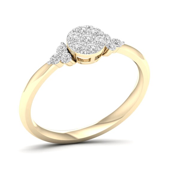 14K Gold Plated 1/4 CT. T.W. Lab-Grown Diamond Round Ring