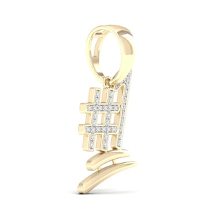 14K Gold Plated 1/5 CT. TW. Lab-Grown Diamond #1 Necklace Charm