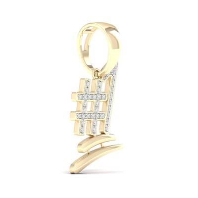 14K Gold Plated 1/5 CT. TW. Lab-Grown Diamond #1 Necklace Charm