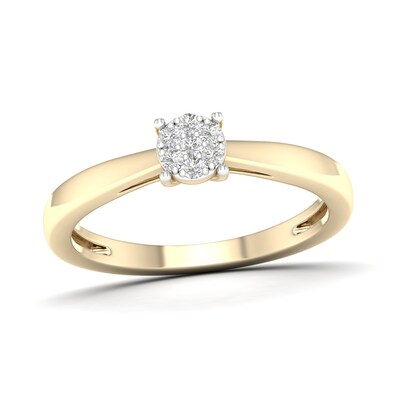 14K Gold Plated 1/20 CT. T.W. Lab-Grown Diamond Round Cluster Ring