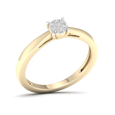 14K Gold Plated 1/20 CT. T.W. Lab-Grown Diamond Round Cluster Ring