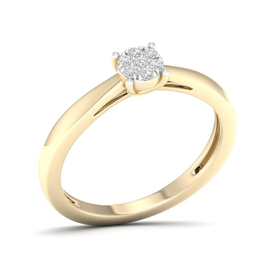 14K Gold Plated 1/20 CT. T.W. Lab-Grown Diamond Round Cluster Ring