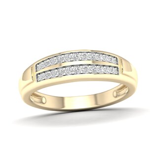 14K Gold Plated 1/4 CT. T.W. Lab-Grown Diamond Double Row Band
