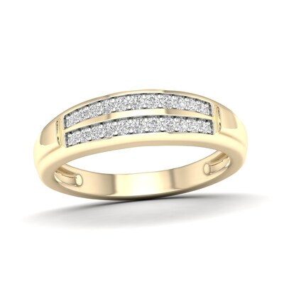 14K Gold Plated 1/4 CT. T.W. Lab-Grown Diamond Double Row Band