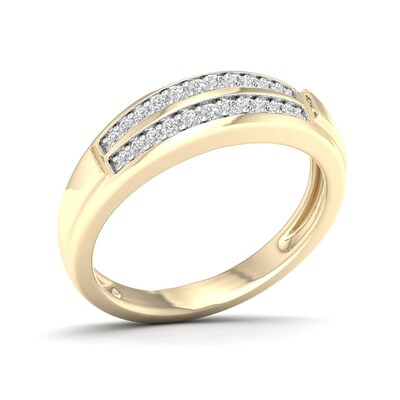 14K Gold Plated 1/4 CT. T.W. Lab-Grown Diamond Double Row Band
