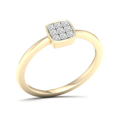14K Gold Plated 1/10 CT. T.W. Lab-Grown Diamond Square Rounded Edge Ring