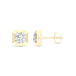 14K Gold Plated 1 CT. T. Lab-Grown Diamond Diagonal Center Studs