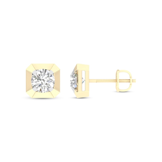 14K Gold Plated 1 CT. T. Lab-Grown Diamond Diagonal Center Studs