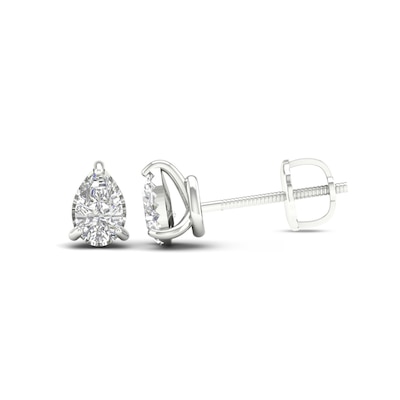 Sterling Silver 1/3 CT. TW. Pear-Shaped Lab-Grown Diamond Solitaire Studs