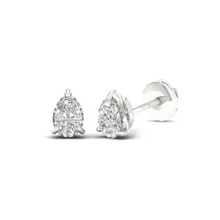 Sterling Silver 1/3 CT. TW. Pear-Shaped Lab-Grown Diamond Solitaire Studs