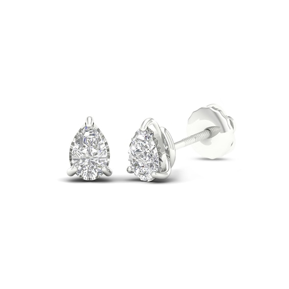 Sterling Silver 1/3 CT. TW. Pear-Shaped Lab-Grown Diamond Solitaire Studs