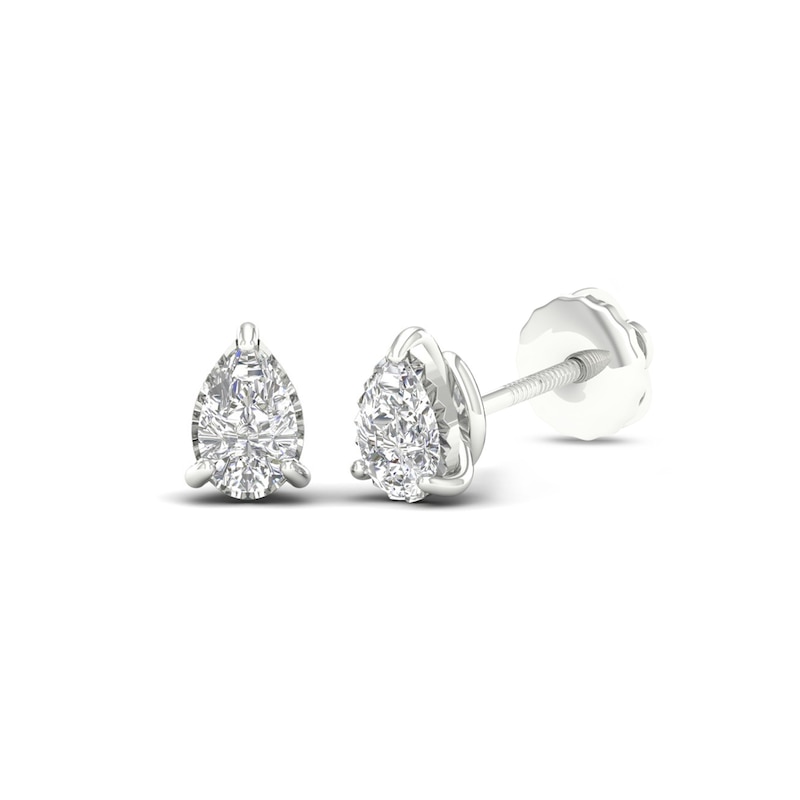 Main Image 2 of Sterling Silver 1/3 CT. TW. Lab-Grown Diamond Pear-Cut Studs