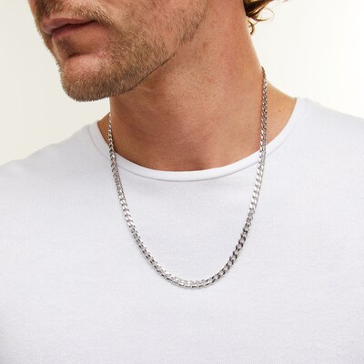 ​​​​​​​Sterling Silver Curb Chain Made in Italy - 22"