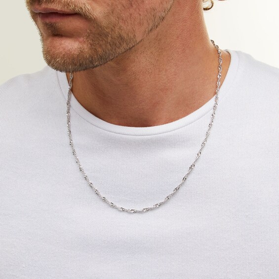 Sterling Silver Singapore Chain Made in Italy