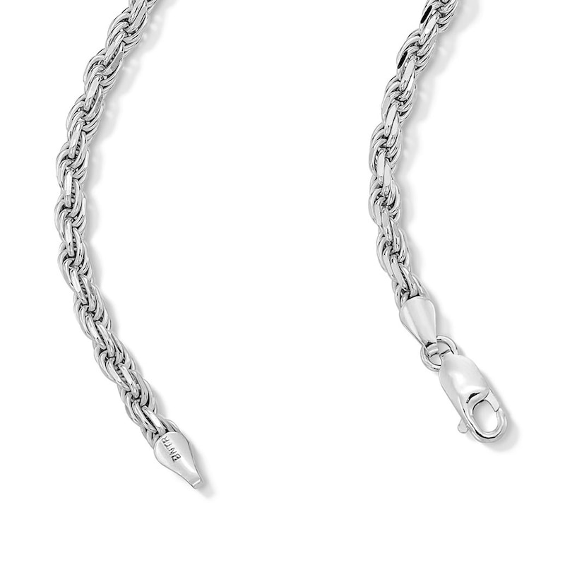 Main Image 5 of ​​​​​​​Sterling Silver Diamond-Cut Rope Chain Made in Italy - 22"