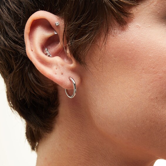 Sterling Silver Hollow Continuous Hoops