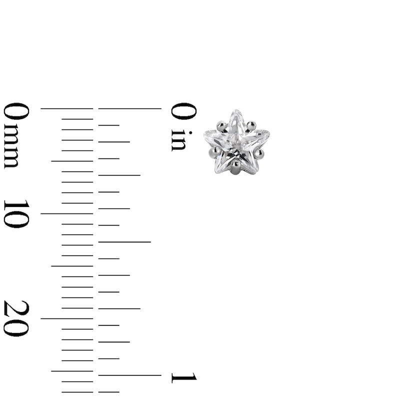 Main Image 3 of Sterling Silver CZ Star Studs