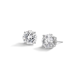 Sterling Silver CZ Round Solitaire Studs