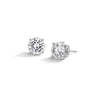 Sterling Silver CZ Round Solitaire Studs