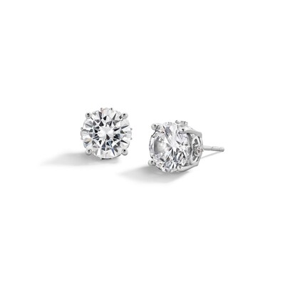 Sterling Silver CZ Round Solitaire Studs