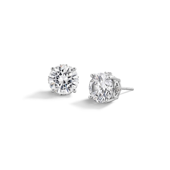 Sterling Silver CZ Round Solitaire Studs