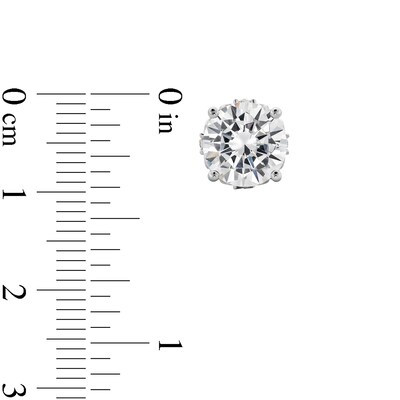 Sterling Silver CZ Round Solitaire Studs