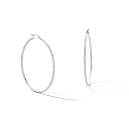 Sterling Silver Diamond-Cut Hollow Hoops
