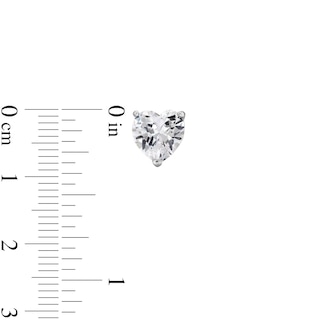 Sterling Silver CZ Heart Solitaire Studs