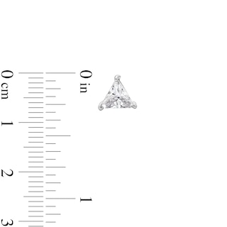 Sterling Silver CZ Trillion Solitaire Studs