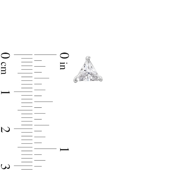 Sterling Silver CZ Trillion Solitaire Studs