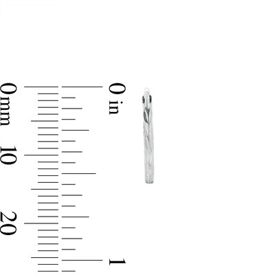Sterling Silver Diamond-Cut Hollow Continuous Hoops