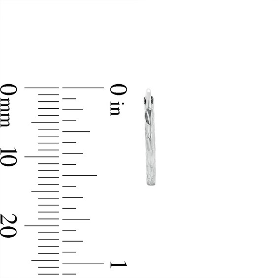 Sterling Silver Diamond-Cut Hollow Continuous Hoops