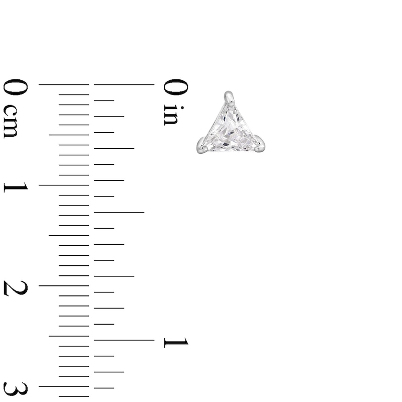Main Image 3 of ​​​​​​​Sterling Silver CZ Trillion Solitaire Studs